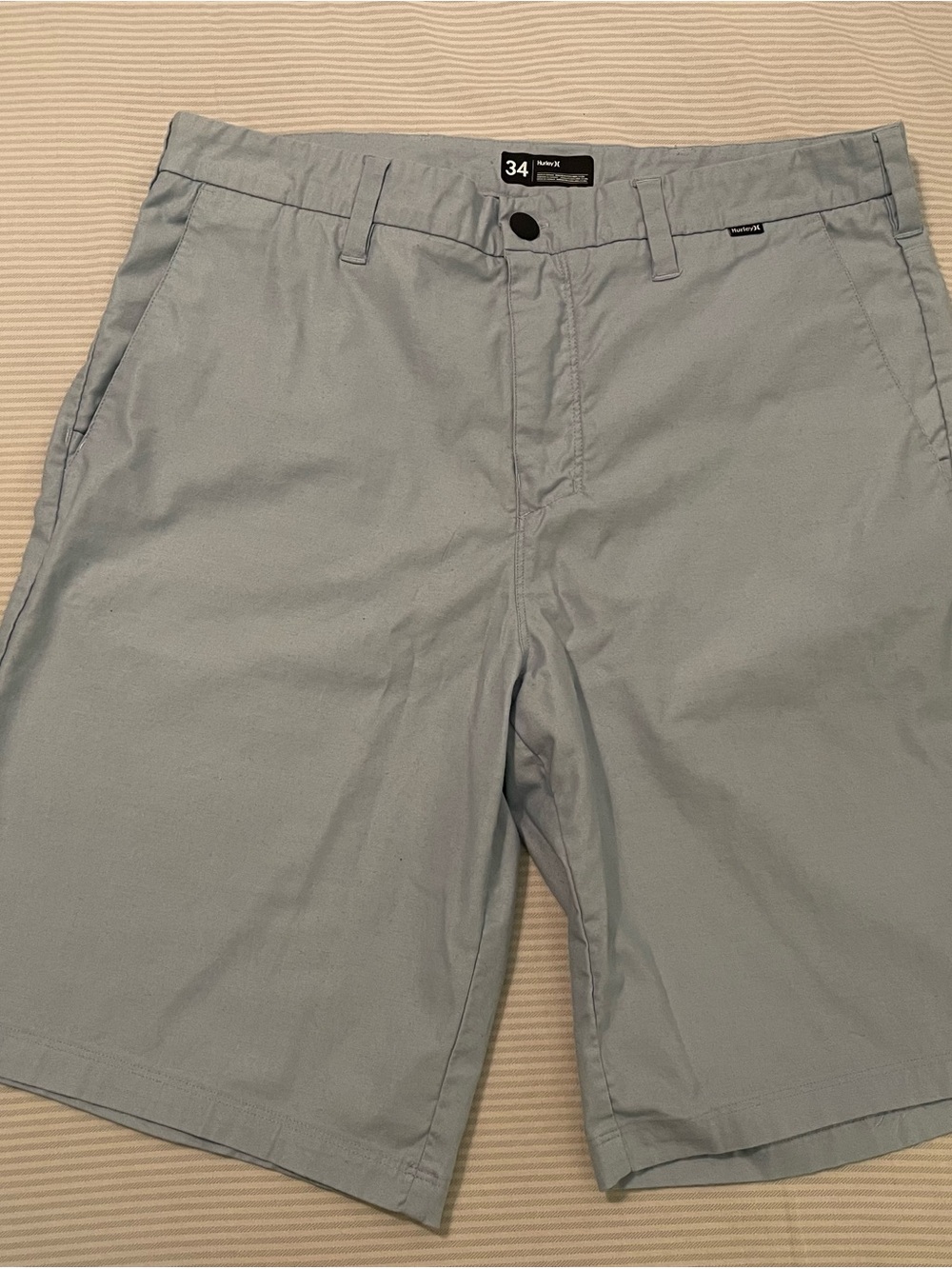 Hurley Nike Dri-FIT Men's Sky Blue Chino Shorts Size 34 And 10” Inseam